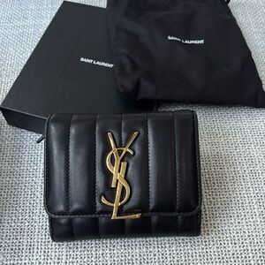 YSL Yves Saint Laurent black leather wallet